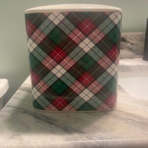Plaid Ceramic Tissue Box Cover